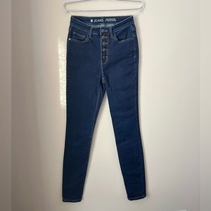 Women’s Size 24 R Jeans Dark Wash, Super High Rise, Six Button